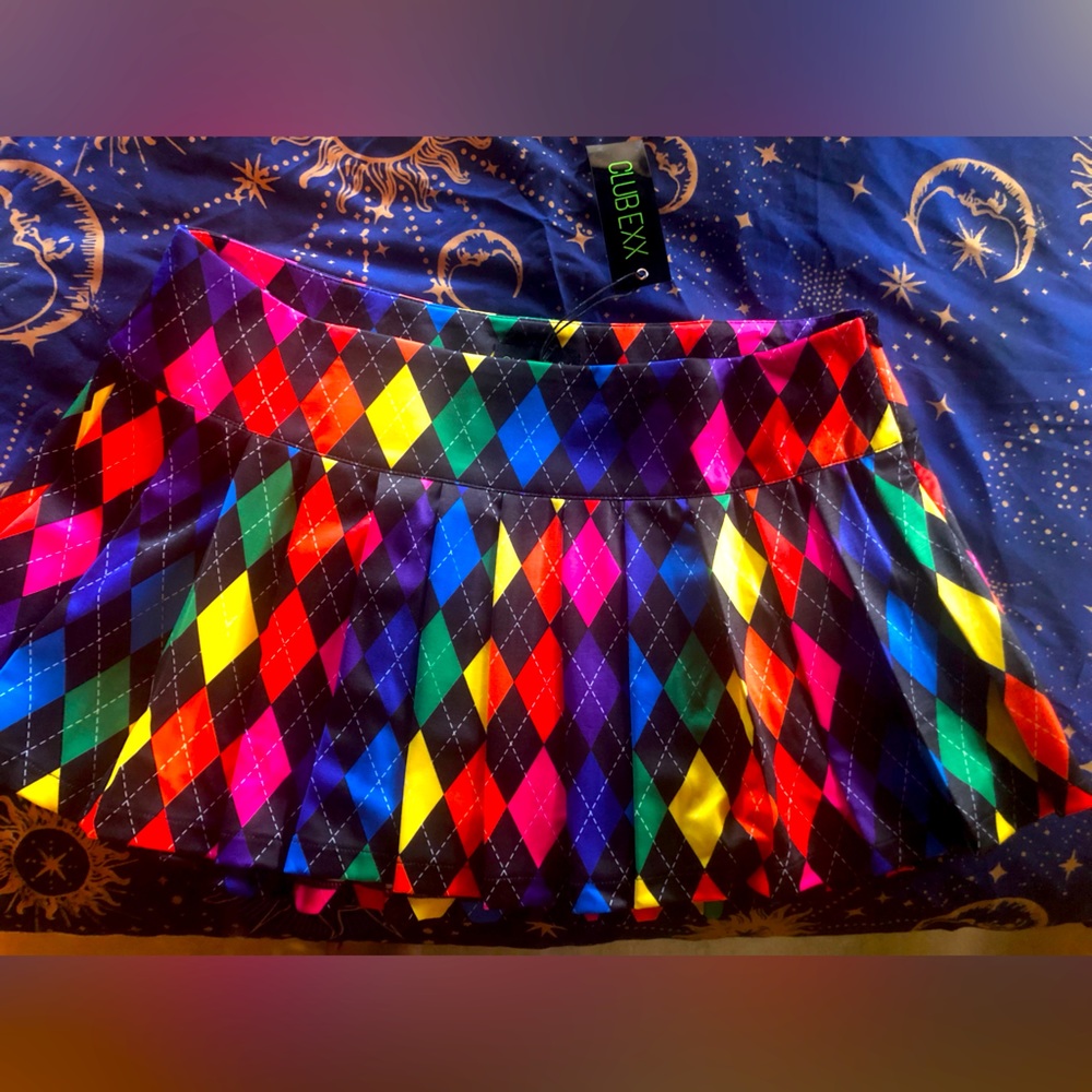 Rainbow Mini Skirt 1X New With Tags
